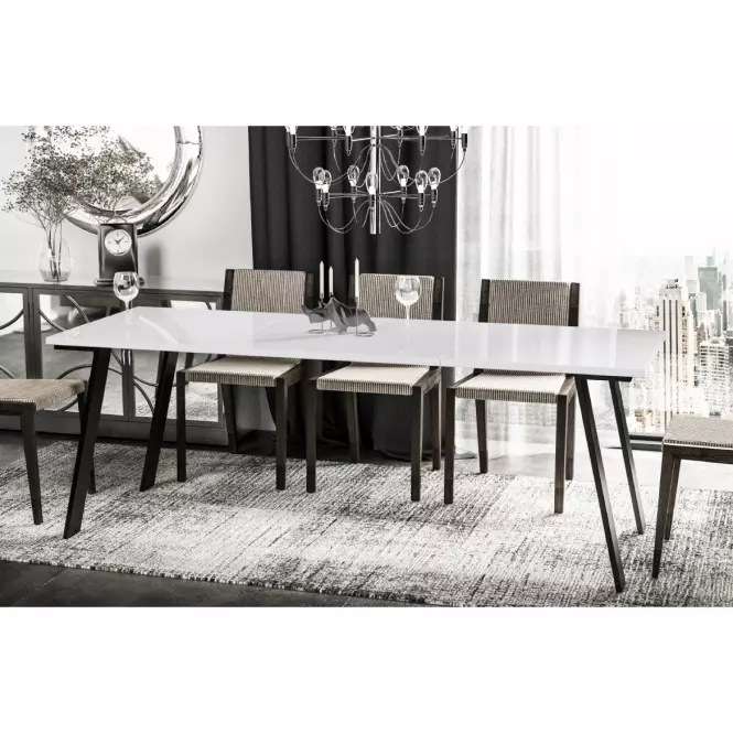 Rozkladací stôl Liwia 130/210x80cm Biely lesk