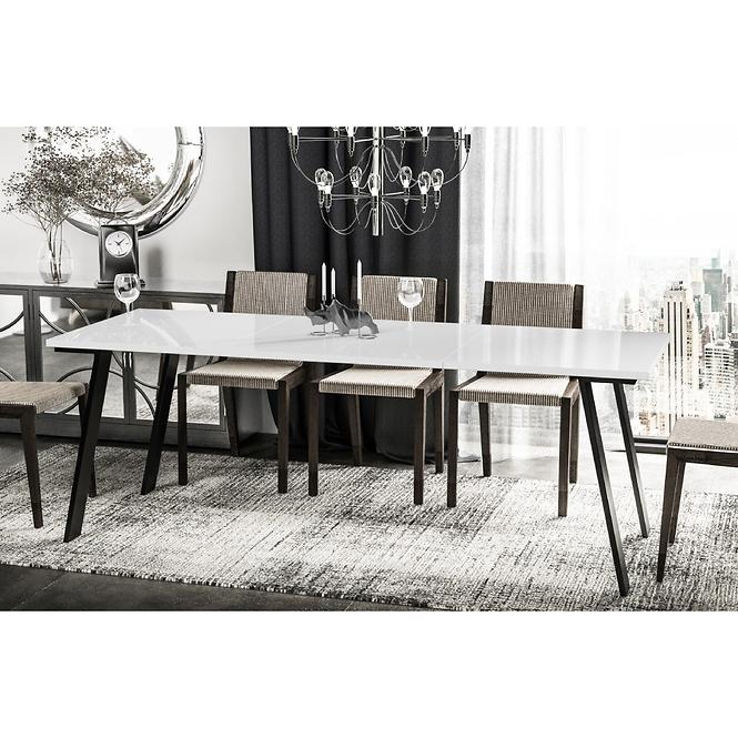 Rozkladací stôl Liwia 130/210x80cm Biely lesk