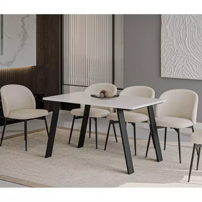 Rozkladací stôl Liwia 130/210x80cm Biely lesk,4