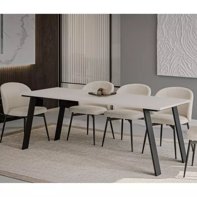 Rozkladací stôl Liwia 130/210x80cm Biely lesk,5