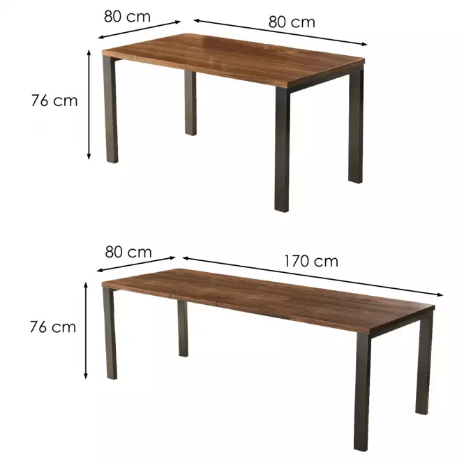 Rozkladací stôl Garant 80/170x80cm Dub Stirling,3
