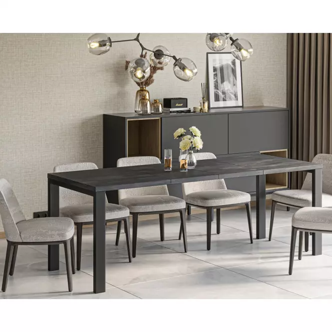 Rozkladací stôl Garant 130/220x80cm  Betón Tmavý,5