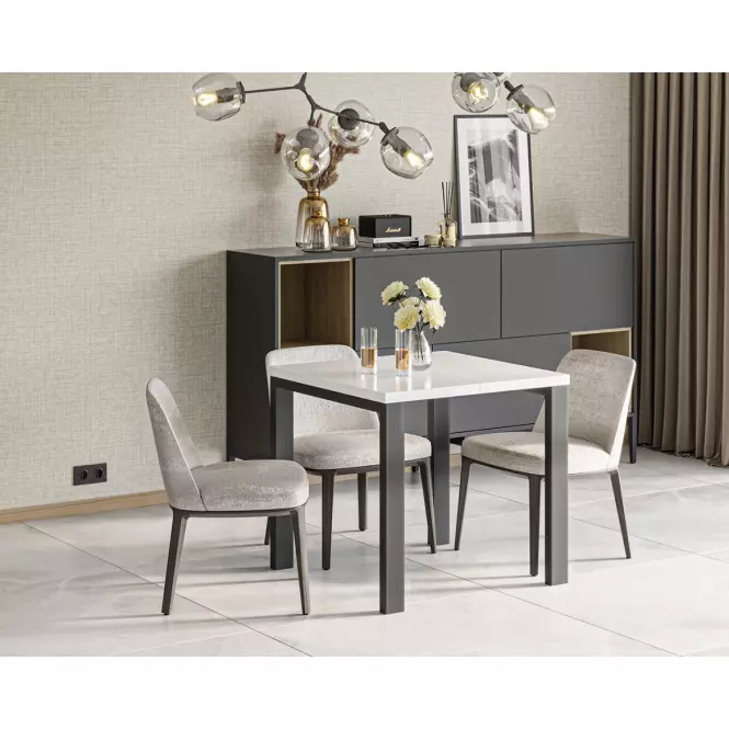 Rozkladací stôl Garant 80/170x80cmBiely lesk,4