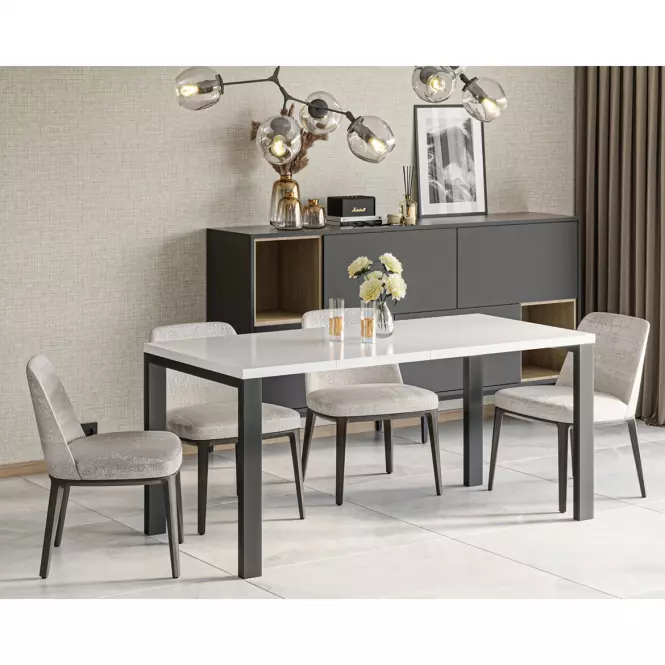 Rozkladací stôl Garant 80/170x80cmBiely lesk,5