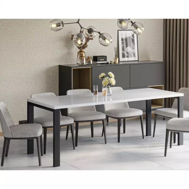 Rozkladací stôl Garant 130/220x80cm  Biely lesk,5