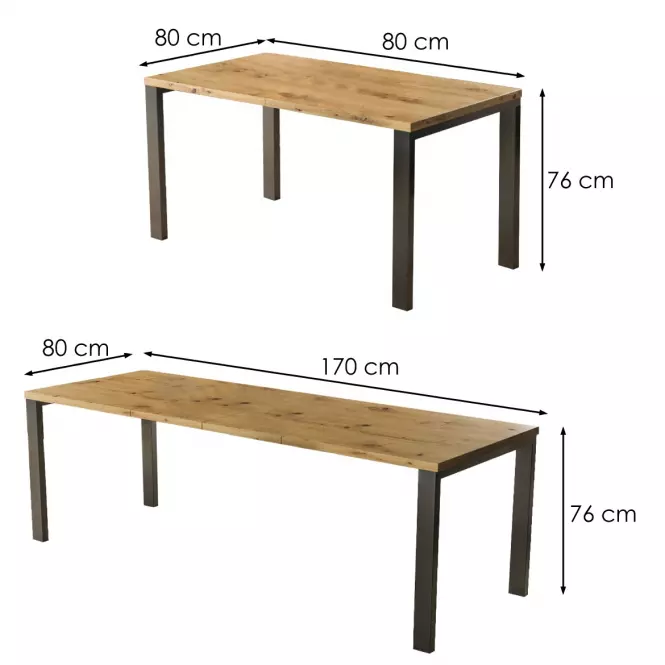 Rozkladací stôl Garant 80/170x80cm Dub Artisan,3