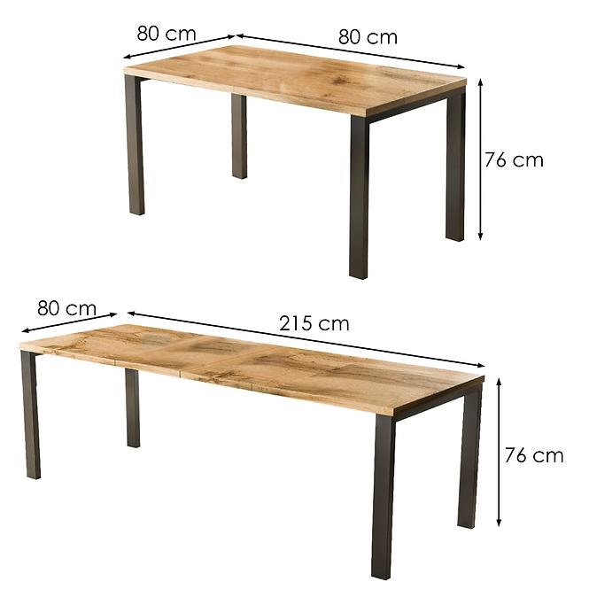 Rozkladací stôl Garant 80/215x80cm Dub Wotan