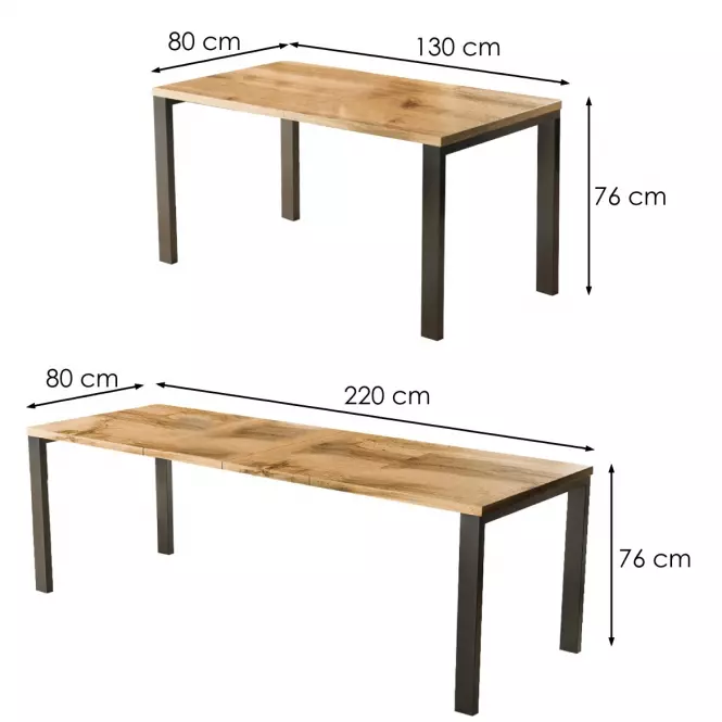 Rozkladací stôl Garant 130/220x80cm Dub Wotan,3