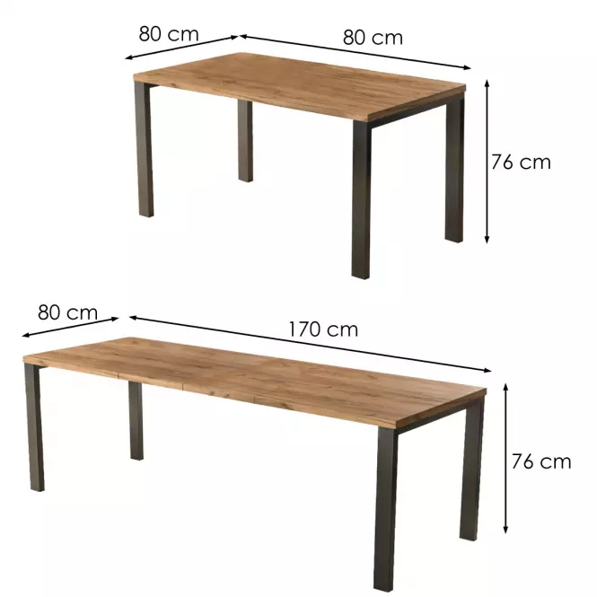 Rozkladací stôl Garant 80/170x80cm Dub Craft Zlatý