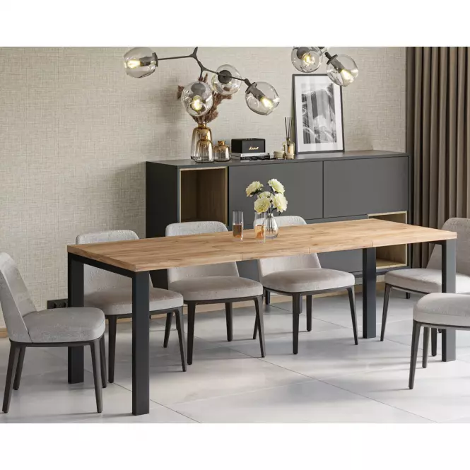 Rozkladací stôl Garant 130/220x80cm  Dub Craft Zlatý,5