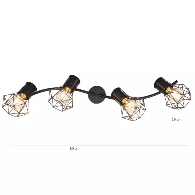 Luster 54017-4 Čierna LS4