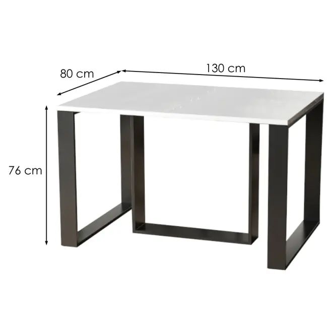 Rozkladací stôl Borys 130/210x80cm biely lesk,2