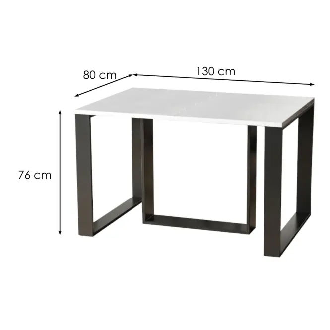 Rozkladací stôl Borys 130/250x80cm biely lesk,2