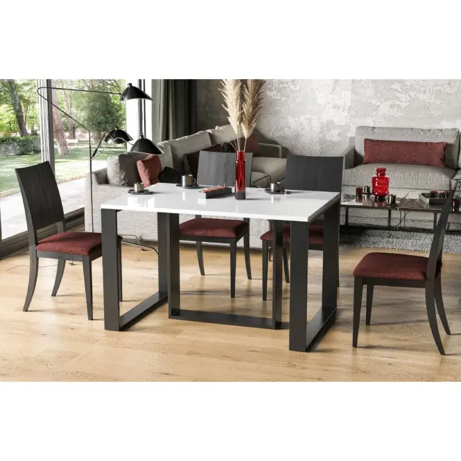 Rozkladací stôl Borys 130/250x80cm biely lesk,3