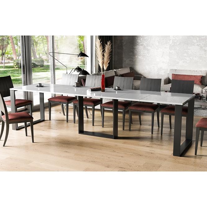 Rozkladací stôl Borys 130/290x80cm biely lesk