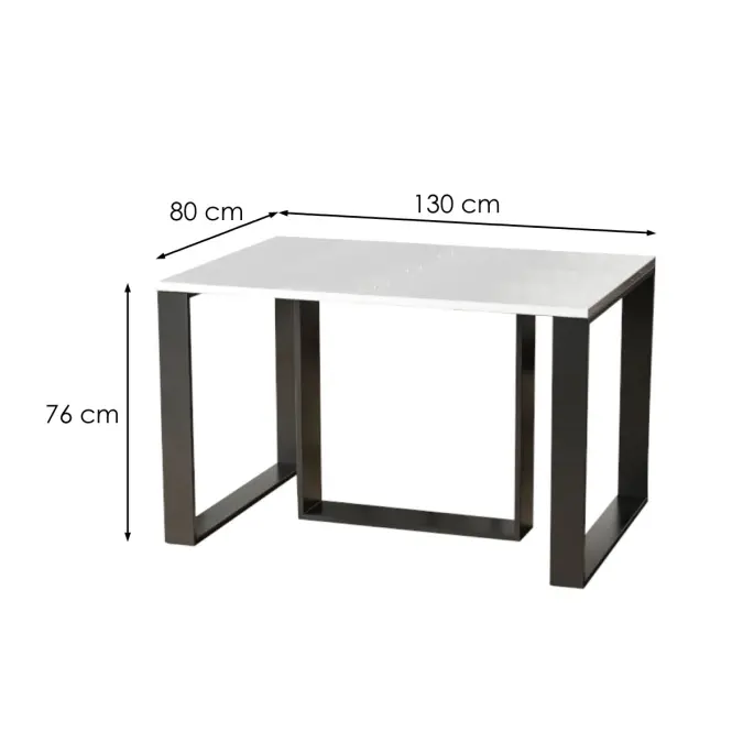 Rozkladací stôl Borys 130/330x80cm biely lesk,2