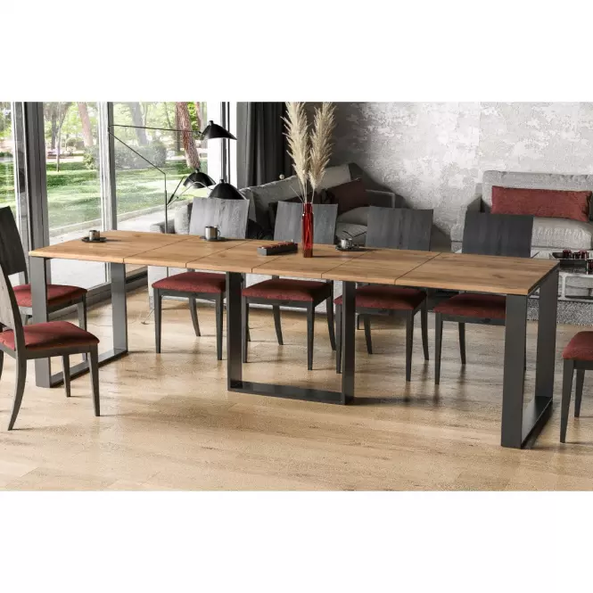 Rozkladací stôl Borys 130/330x80cm Dub Craft Zlatý
