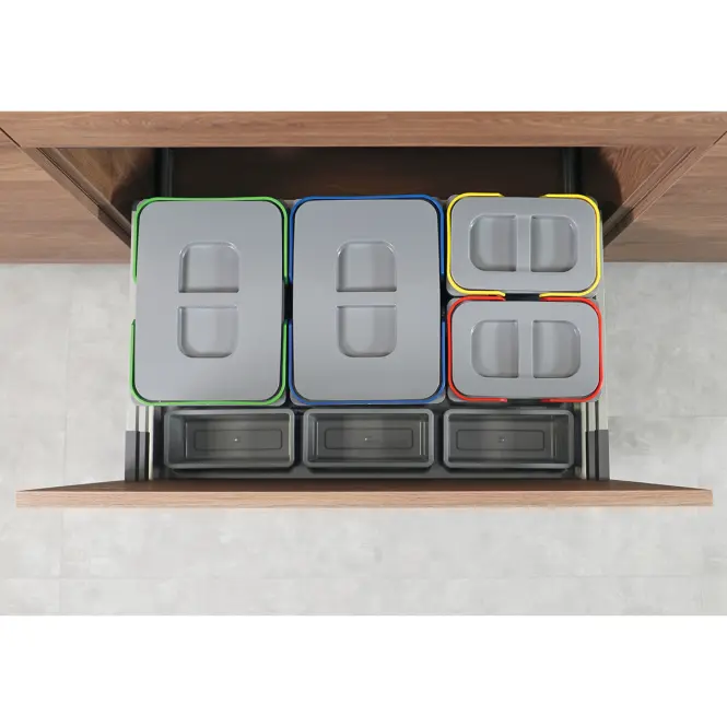 Nádoba na odpad Praktiko 60 trojdielna (1x20l + 2x9l),3