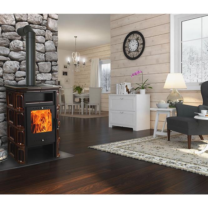 Krbové kachle Coria hnedé 6kW,5