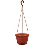 Závesný kvetináč LOGATO s podmiskou plast 20x15 cm terakota