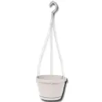 Závesný kvetináč  LOGATO s podmiskou plast 20x15 cm biely