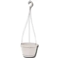 Závesný kvetináč  LOGATO s podmiskou plast 20x15 cm biely