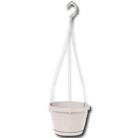 Závesný kvetináč  LOGATO s podmiskou plast 20x15 cm biely