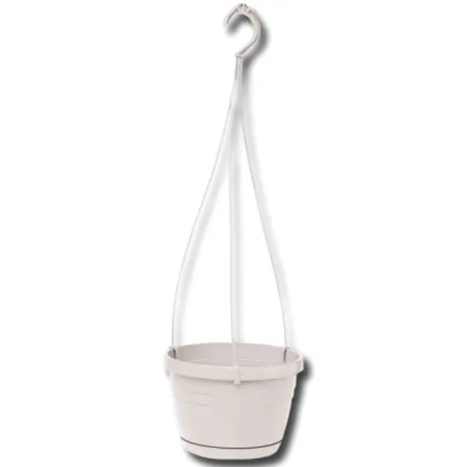 Závesný kvetináč  LOGATO s podmiskou plast 20x15 cm biely
