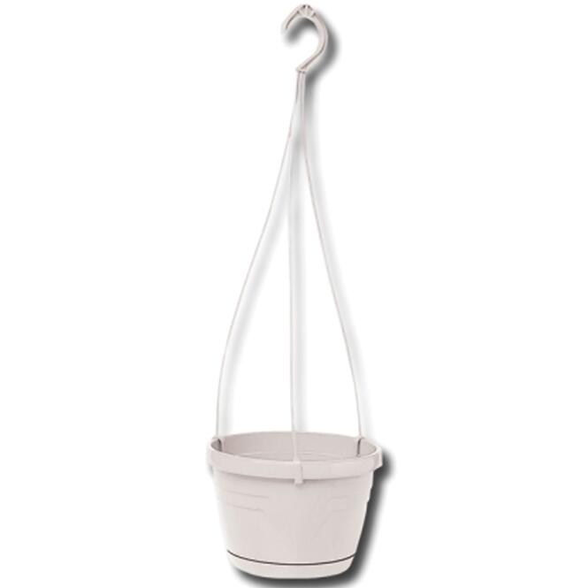 Závesný kvetináč  LOGATO s podmiskou plast 20x15 cm biely