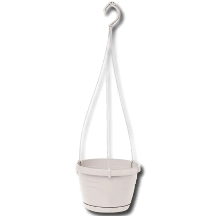 Závesný kvetináč  LOGATO s podmiskou plast 20x15 cm biely