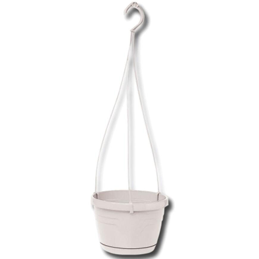 Závesný kvetináč  LOGATO s podmiskou plast 20x15 cm biely