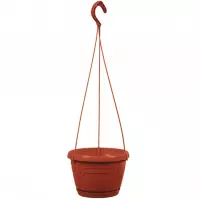 Závesný kvetináč LOGATO s podmiskou plast 22x16 cm terakota