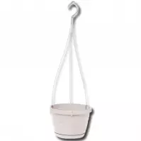Závesný kvetináč LOGATO s podmiskou plast 22x16cm biely