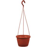 Závesný kvetináč  LOGATO s podmiskou plast 25x17 cm terakota