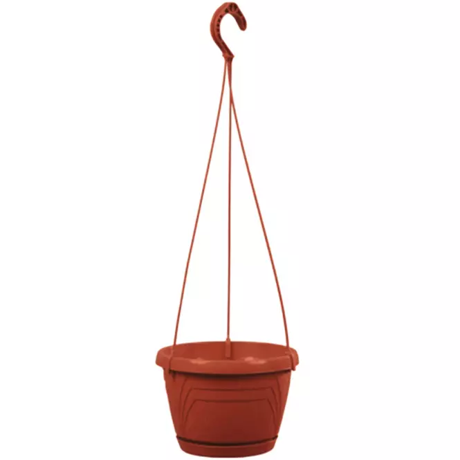 Závesný kvetináč  LOGATO s podmiskou plast 25x17 cm terakota