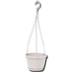 Závesný kvetináč LOGATO s podmiskou plast 25x17 cm biely
