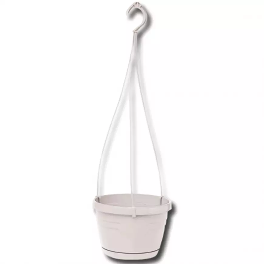 Závesný kvetináč LOGATO s podmiskou plast 25x17 cm biely