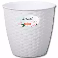 Obal na kvety NATURAL plastový 14x13 cm biely