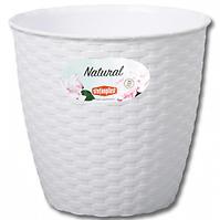 Obal na kvety NATURAL plastový 14x13 cm biely