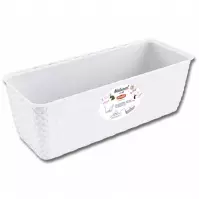 Truhlík samozavlažovací NATURAL plastový 40x16x13cm biely