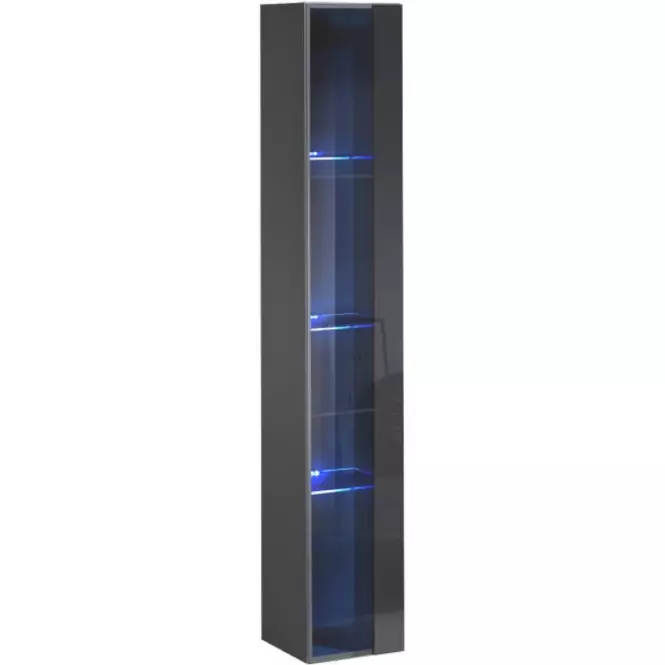 Závesná skrinka Switch Sklo WW1 Grafit + LED