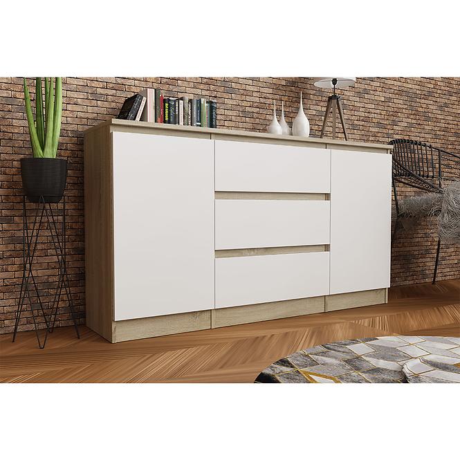 Komoda Shine 2D3S sonoma/biely,3