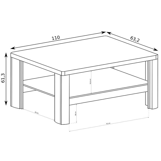 Konferenčný stolík Livinio L13 ribbeck/biely lesk,3