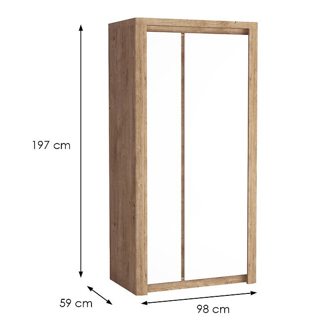 Skriňa Livinio L1 ribbeck/biely lesk