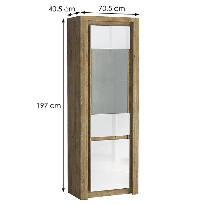 Vitrína Livinio L4 Ribbeck/Biely lesk