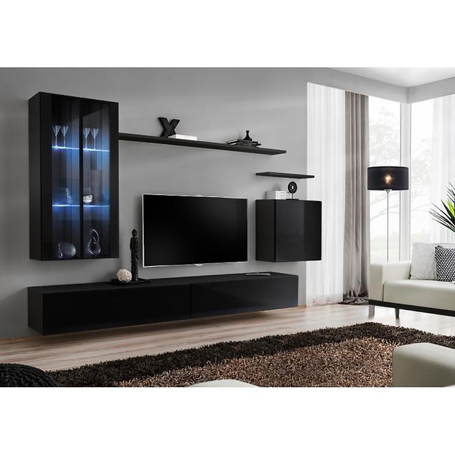 Závesná skrinka Switch WW2 čierna +LED