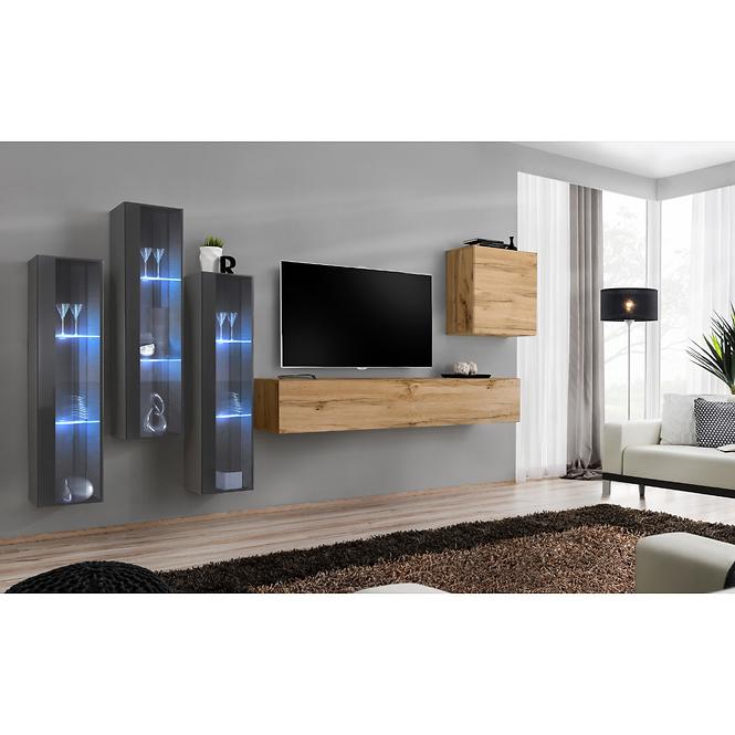 Závesná skrinka Switch WW2 Grafit +LED