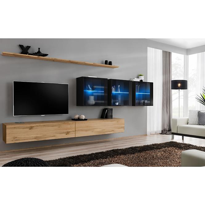 Závesná skrinka Switch WW3 čierna +LED