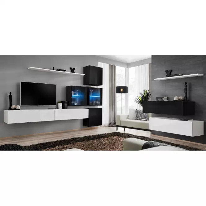 Závesná skrinka Switch WW3 čierna +LED