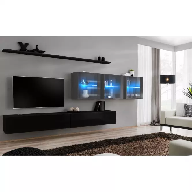 Závesná skrinka Switch WW3 Grafit +LED